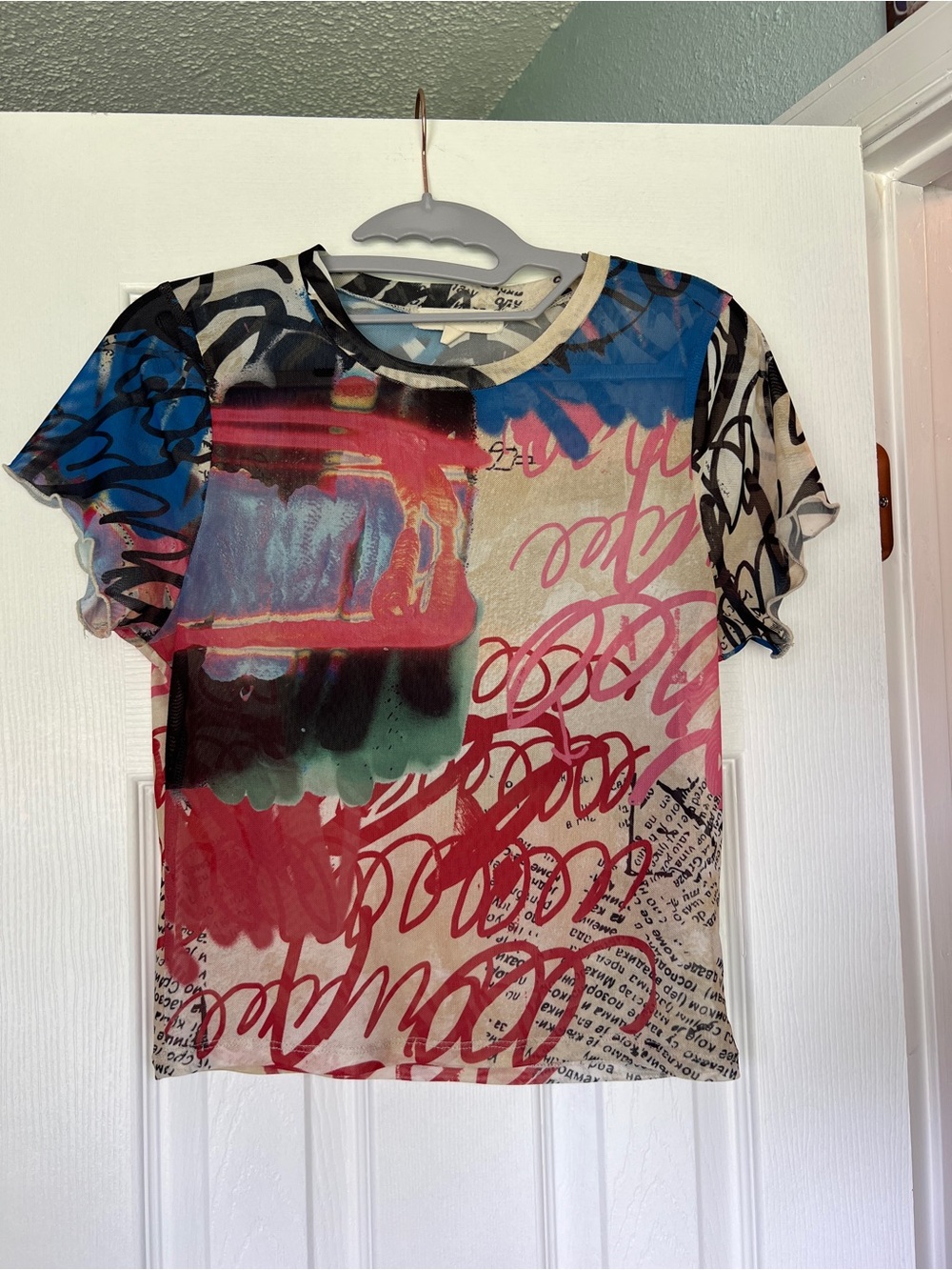 Gilded Intent Multicolor Abstract Graffiti Short Sleeve Tee